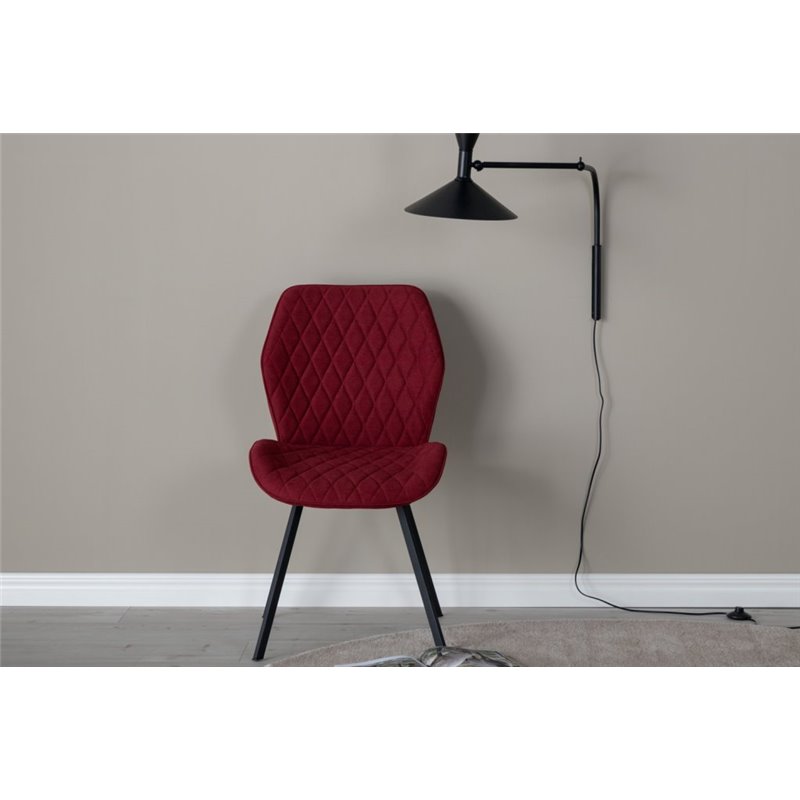 Gemma Dining Chair - Black Legs - Red Fabric