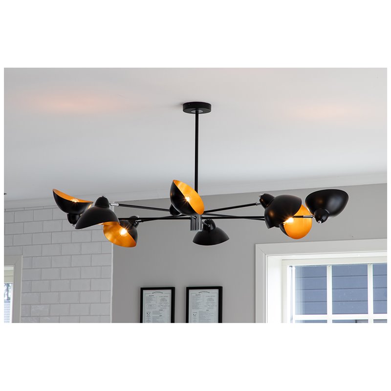 Elda Loftslampe L1250 * W1040 * H580 Sort / Kobber Elda Loftslampe L1250 * W1040 * H580 Sort / Kobber