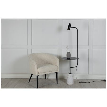 Vega Table Lamp white marble with Black metal D400*H1520