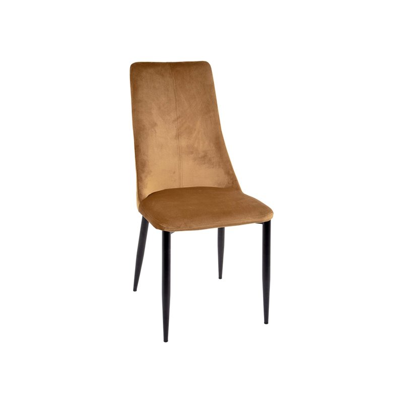 Eli Dining Chair 4-Pack -Bronz / Sort - Velour - Metal / Fløjlsstof