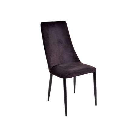 Eli Dining Chair 4-Pack - Sort - Velour - Metal / Velvet stof