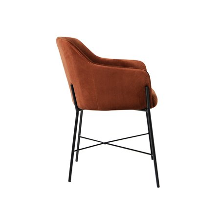 Spisestuestol Lea h 2-Pak - Orange / Rust / Sort - Velour