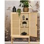 Vitrineskab Bali 90x38x155cm - Naturlig - Rattan / Fyr / Powlonia