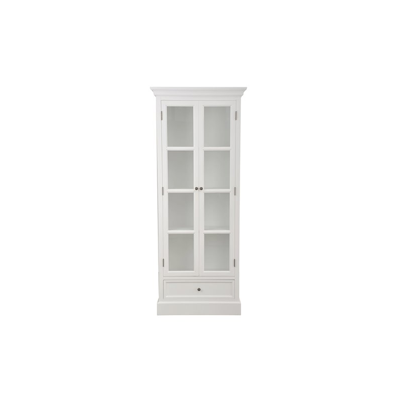 Vitrineskab Bristol 172x71x31cm - Antik hvid - Træ / Glas