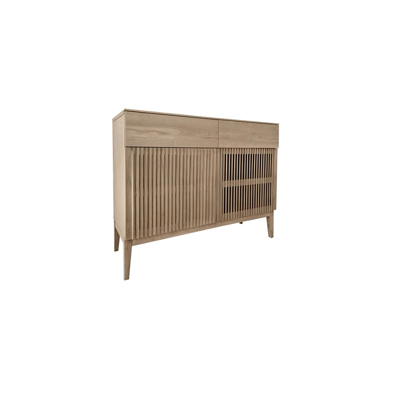 Vitrineskab Gradino 100x40x120cm - Naturlig - Askefiner / Træ / Eg