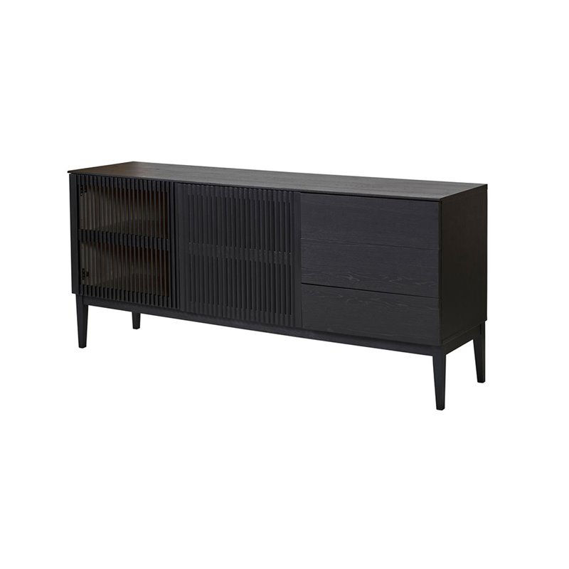 Skänk/Sideboard Gradino 180x45x80cm - Svart - Ask/Trä/ek