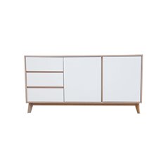 Skänk/Sideboard Nordic Odense 160x45x80cm - Vit/Natur - Ek/Trä