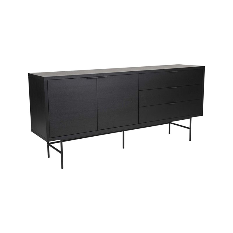 Skänk/Sideboard Parade 200x45x90cm - Svart - Metall/Ask