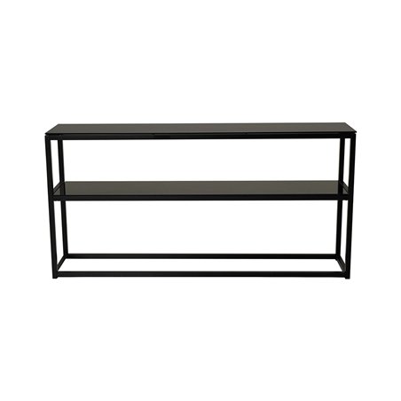 Avlastningsbord/Konsolbord Pierre 160x30x80cm - Svart - Metall/Glas