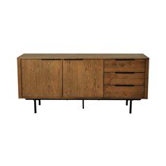 Skänk/Sideboard Quebec 180x45x80cm - Natur/Svart - Vildek/Metall/Trä