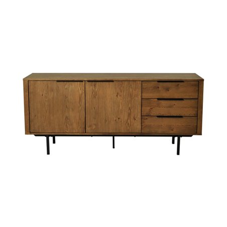 Skänk/Sideboard Quebec 180x45x80cm - Natur/Svart - Vildek/Metall/Trä