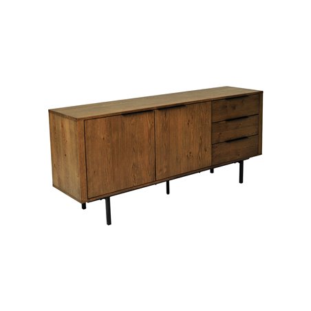 Skänk/Sideboard Quebec 180x45x80cm - Natur/Svart - Vildek/Metall/Trä