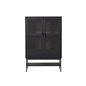 Vitrineskabslotter 145x40x95cm - Sort - Eg / Rattan / Metal