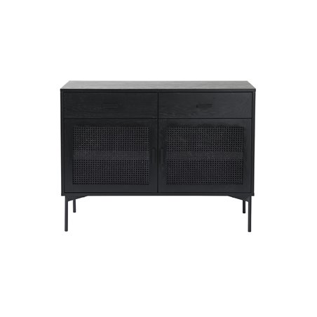 Skænk / Skænk Raffles 120x40x90cm - Sort - Eg / Træ / Rattan / Metal