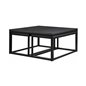 Soffbord Set 2+1 Acero - 100x100cm + 94x47cm + 94x47cm -  Svart - Trä/Askfaner/Metall