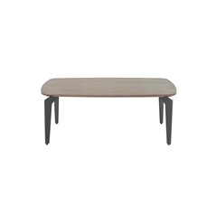 Soffbord Bergamo 85x59cm - Natur/Svart - Valnötsfaner/Trä/Metall