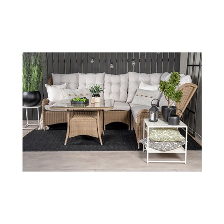 Dynen til Lounge gruppe / Hjørnesofa Washington - Beige / Naturfarvet - Linned / Bomuldsvat / Skum