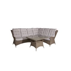 Dynen til Lounge gruppe / Hjørnesofa Washington - Beige / Naturfarvet - Linned / Bomuldsvat / Skum