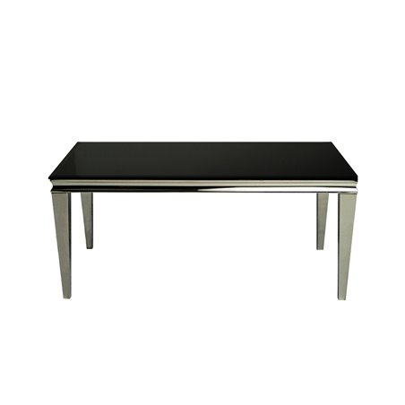 Sofabord Genua 130x70cm - Sort / Krom - Glas / Stål