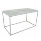 Soffbord Grace 80x42cm - Vit - Marmorlaminerat Glas/Metall