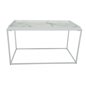 Soffbord Grace 80x42cm - Vit - Marmorlaminerat Glas/Metall