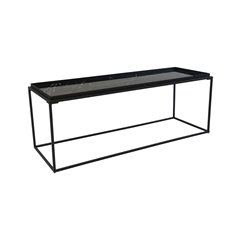 Soffbord Grace 122x42cm - Svart - Marmorlaminerat Glas/Metall