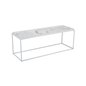 Soffbord Grace 122x42cm - Vit - Marmorlaminerat Glas/Metall