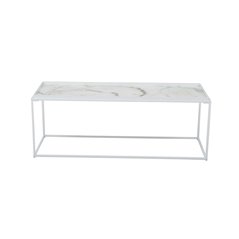 Soffbord Grace 122x42cm - Vit - Marmorlaminerat Glas/Metall