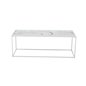 Soffbord Grace 122x42cm - Vit - Marmorlaminerat Glas/Metall