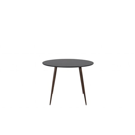 Plaza Round Table 100 cm - Black Top - Walnut legs