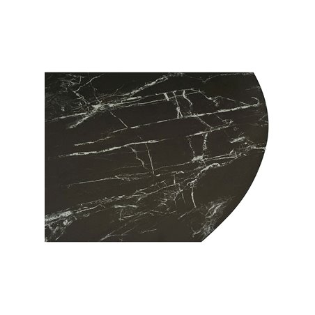 Sofabord Levang - ø100x38cm - Sort / Marble-Look / Sort - Keramik / Metal