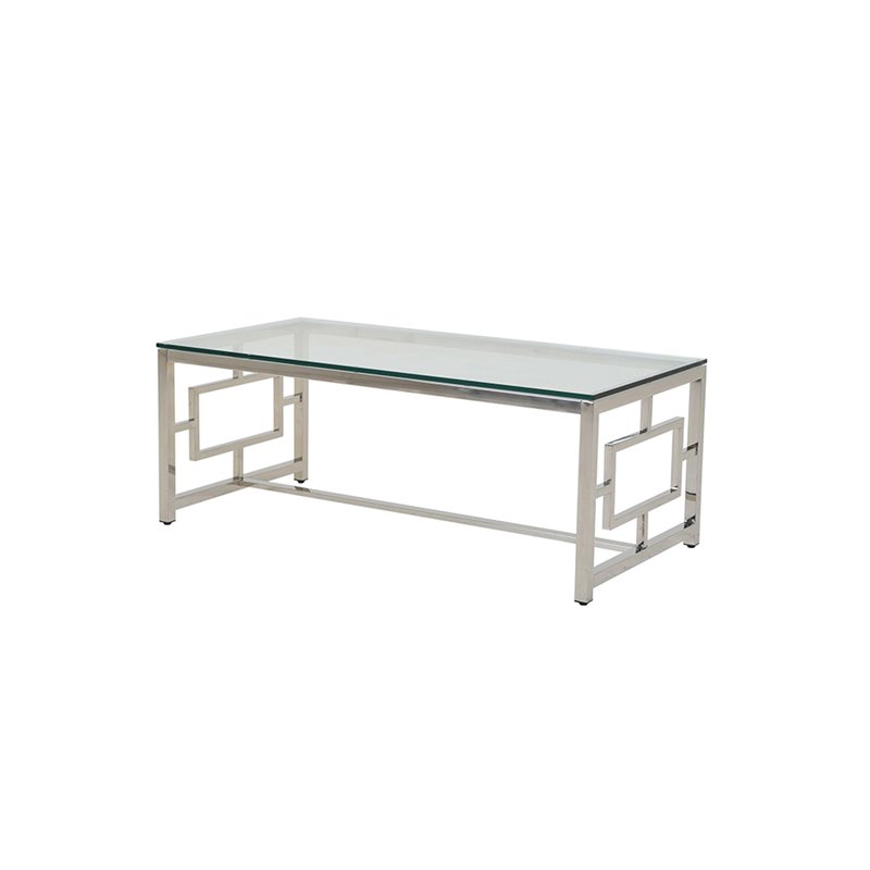 Soffbord Patricia - 60x45x120 - Transparent/Krom - Glas/Metall