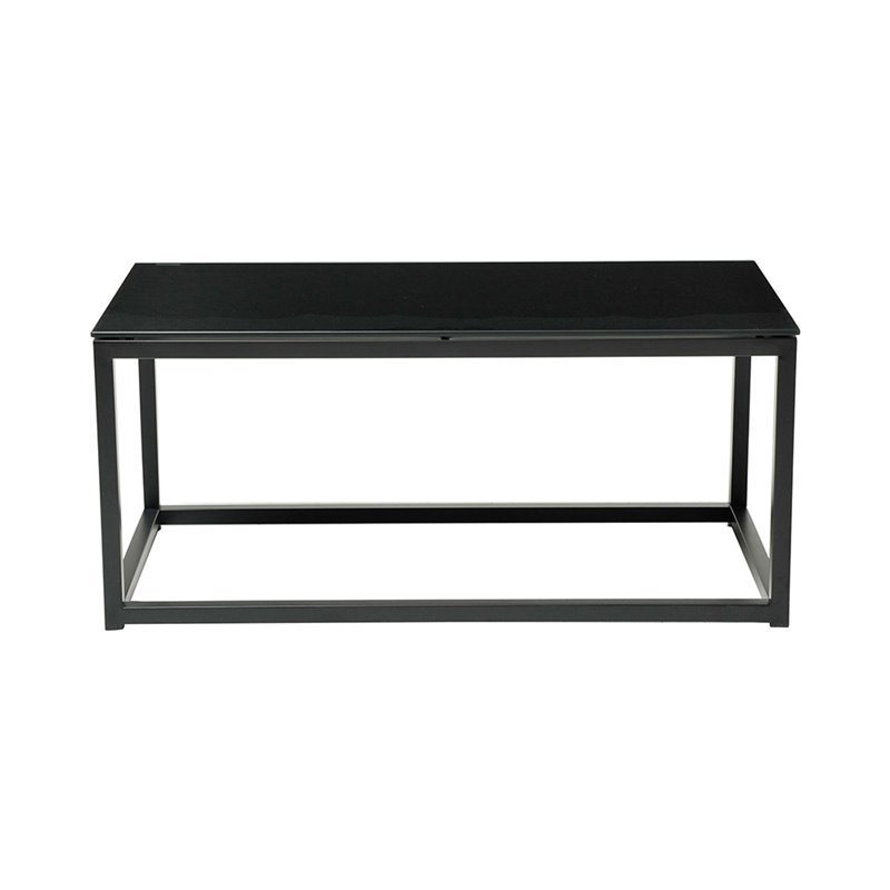 Soffbord Pierre - 94x47x42cm - Svart - Glas/Metall