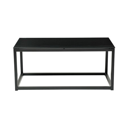 Soffbord Pierre - 94x47x42cm - Svart - Glas/Metall