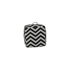 Puff Zigzag - 50x50x25cm - Svart/Vit - Bomull/Polyester