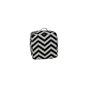 Puff Zigzag - 50x50x25cm - Svart/Vit - Bomull/Polyester