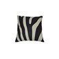 Pude Zebra - 50x50 - Sort / Hvid / Offwhite - Dun