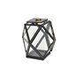 Candle Lantern Diamond - 31x31x48cm - Antik Sort / Transparent / Messing - Glas / Metal