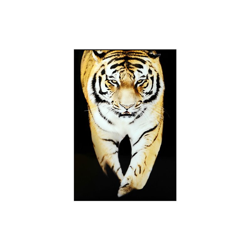 Tavla Tiger - 120x80cm - Glas/Trä