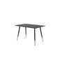 Dipp Dining Table - 120 cm - Black Veneer - Black Legs w. Brass dipp