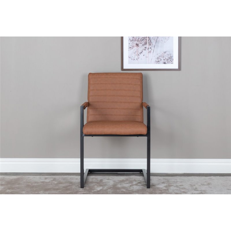 Art Dining chair w. armrest. Brown / Black