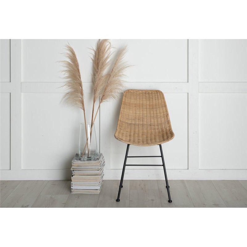 Bali dining chair Black / Natural Rattan