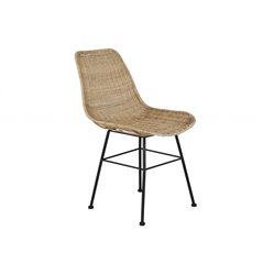 Bali spisestuestol Sort / Naturrattan