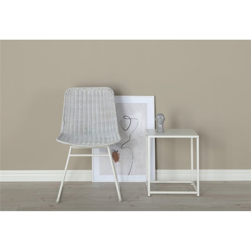 Cirebon Dining Chair - White / White wash natural rattan