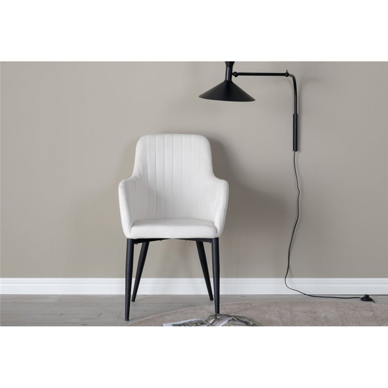 Comfort Dining Chair - Black Legs / Beige Cordutoy