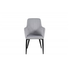 Comfort Dining Chair - Sorte Ben / Lysegrå Cordutoy