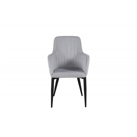 Comfort Dining Chair - Sorte Ben / Lysegrå Cordutoy