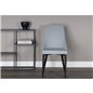 Leone Dining Chair - Black Legs / Light Grey Corduroy