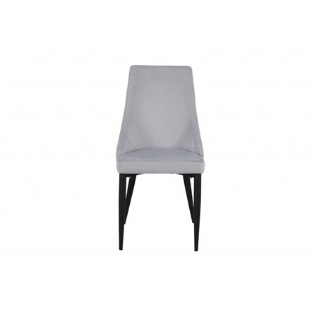 Leone Dining Chair - Black Legs / Light Grey Corduroy