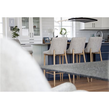 Plaza - Bar stool - Oak/Light grey